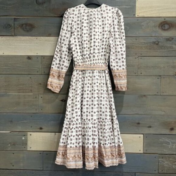 Cleobella White and Brown Midi Dress - Picture 6 of 14